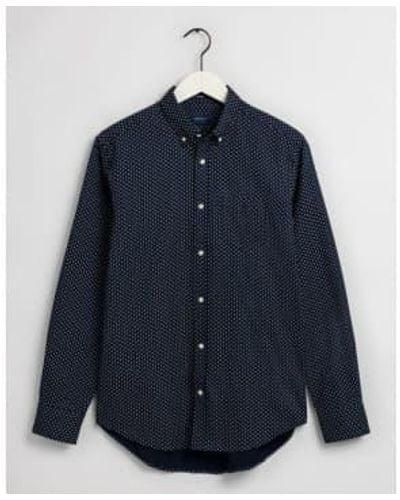GANT Blue Regular Fit Shirt With Geometric Floral Print