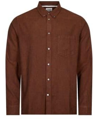 Norse Projects Anton Flannel Shirt Rust - Marrone