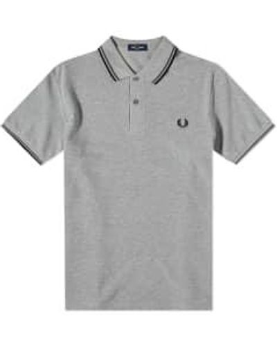 Fred Perry Twin Tipped Polo Shirt Medium - Gray