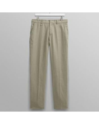 Wax London Alp Smart Trouser Linen Pale - Gray