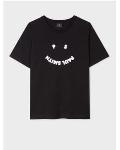 Paul Smith T Shirt In White With Smiley - Nero