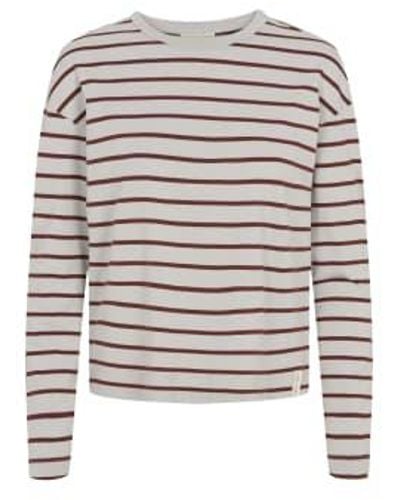 esmé studios Esme Studios Pearl Signe Ls Striped T Shirt Gots - Bianco