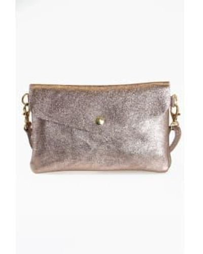 Miss Shorthair LTD 6561ch Champagne Large Leather Envelope Clutch One Size / Coloured - Grey