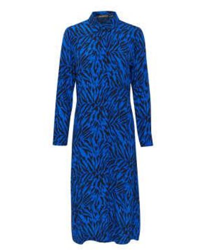 Soaked In Luxury Animal Print Ina Shirt Dress - Blu