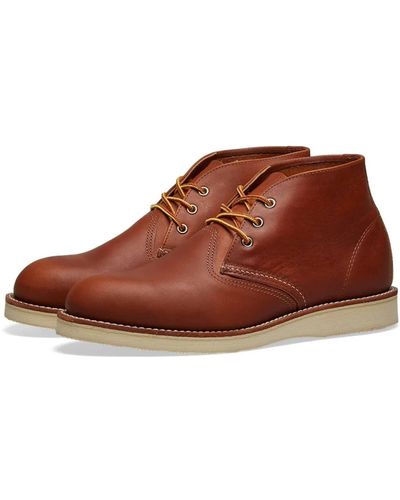Red Wing Charcoal Rough And Tough Leather Work Chukka Mens Boots - Multicolor