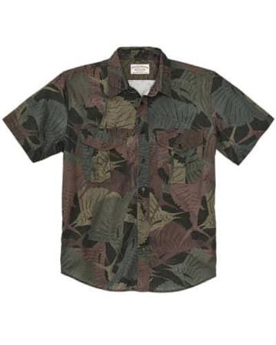 Filson Short Sleeve Washed Feather Cloth Shirt Sailfish Dark - Verde