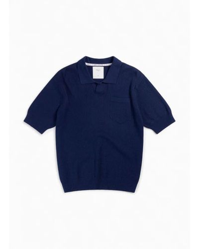 Percival Chemise pull en tricot bleu marine