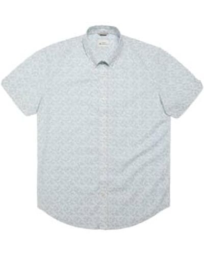 Ben Sherman Optic Geo Print Short Sleeve Shirt - Blu