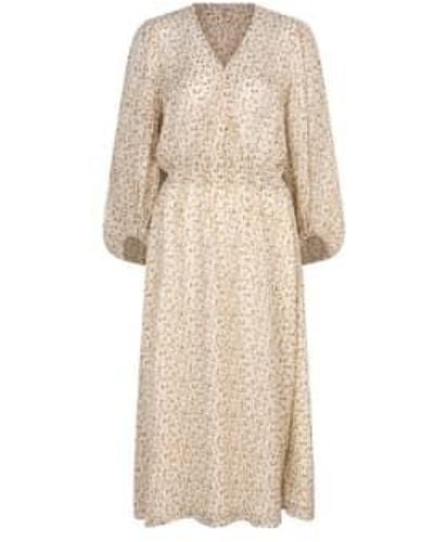 EsQualo Dress In Pastel Cheetah Print - Neutro