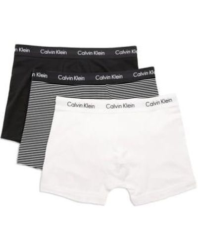 Calvin Klein Cotton Stretch Trunks White Stripe Small - Multicolor