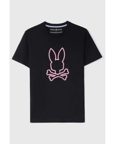Psycho Bunny T-shirt mit floyd-grafik in schwarz