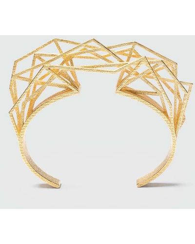 RADIAN jewellery Solitaire Cuff Bracelet Or Steel Or Gold - Metallizzato