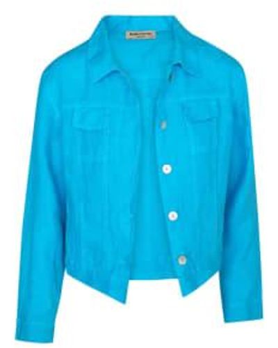 Haris Cotton Zante Linen Denim Jacket Size Small - Blue