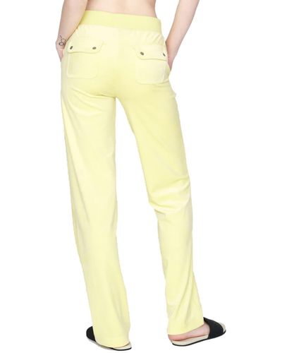 Juicy Couture Del Ray Classic Velour Pocketed Bottoms - Yellow