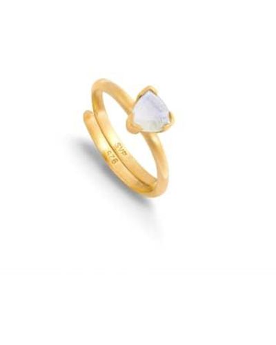 SVP Jewellery Audie Rainbow Moonstone Adjustable Ring - Metallic