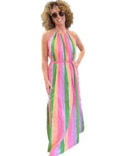 Sundress Stripes & Sequins Marla Dress Size Extra Small/ Small - Green