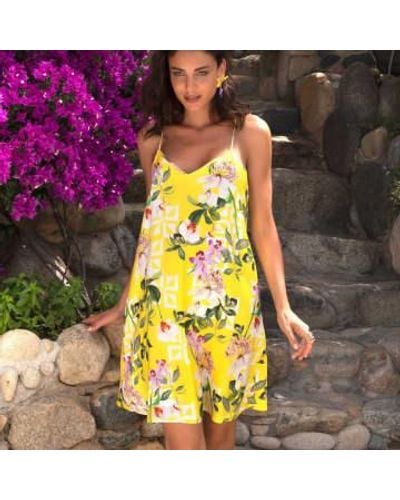 Lise Charmel Jardin delice vestido playa corta en amarillo