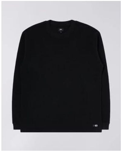 Edwin Waffle Dizzy Long Sleeve T Shirt Xxl - Black