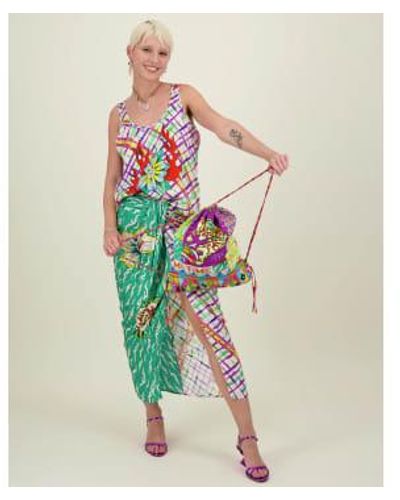 ME 369 Falda frontal Luna Tie en estampado artesano - Multicolor