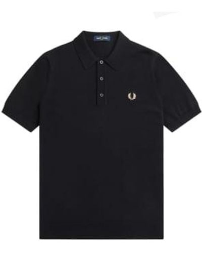 Fred Perry Classic Knitted Short Sleeved Shirt - Nero