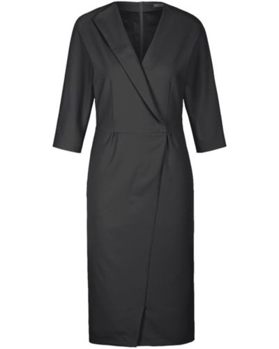 Riani Black Three Quarter Length Sleeves Midi Dress 336370-3987