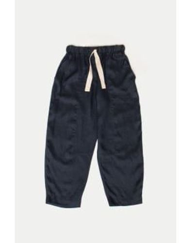 Ottod'Ame Navy Linen Trousers / Xxs - Blue
