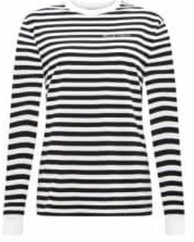 Bella Freud T-shirt ls stripe - Noir