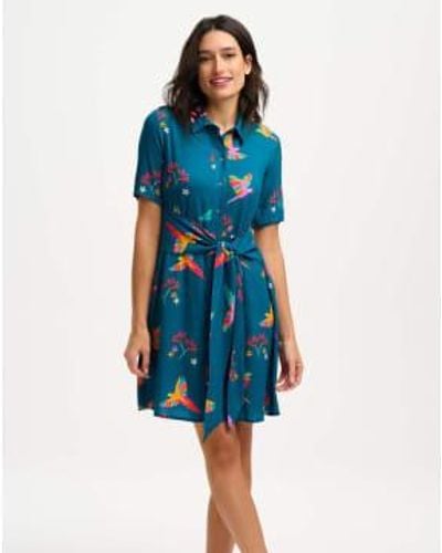 Sugarhill Dessie Shirt Dress , Rainbow Parrots 8 - Blue