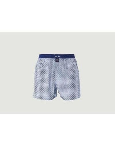 McAlson Cotton Boxer Shorts With Pattern L - Blue
