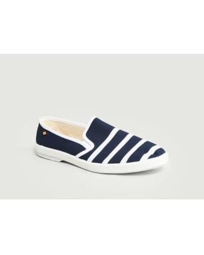 Rivieras Espadrilles bleu marine marinière saint james