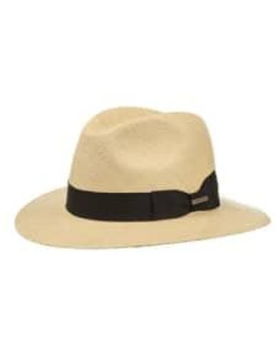 Stetson And Beige Marcellus Panama Traveller Hat Extra Large - Natural