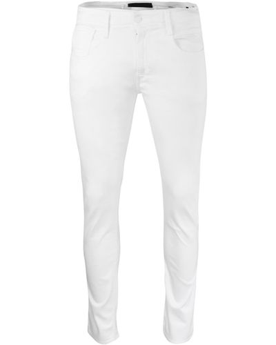 Replay Anbass Stretch-Denim-Jeans mit schmaler Passform - Weiß