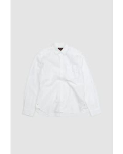 Beams Plus Peruvian Pima Reg Collar Shirt S - White
