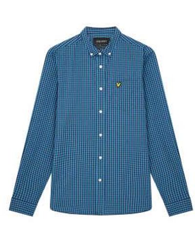 Lyle & Scott Lyle & scott ls slim fit gingham shirt yale navy - Azul
