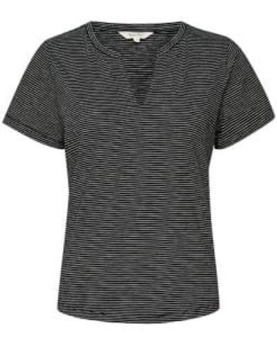 Part Two Camiseta rayas gesinas negro - Gris