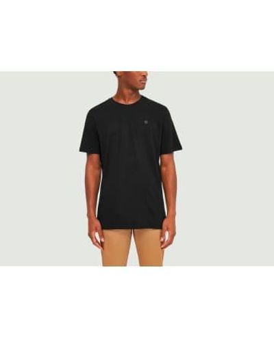 Knowledge Cotton Badge Regular Fit T-shirt Xs - Black
