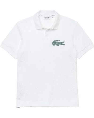 Lacoste Made In France Classic Fit Organic Cotton Polo - Bianco