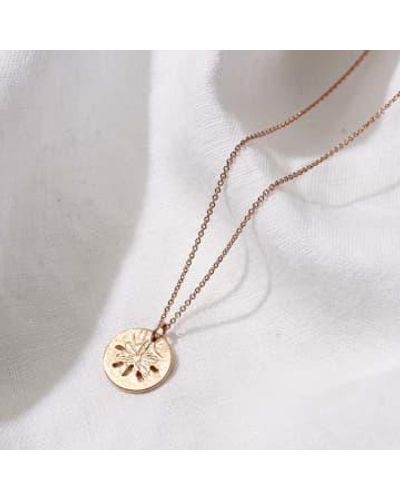 Posh Totty Designs 18ct Plate Sand Dollar Necklace Rose Plated - White