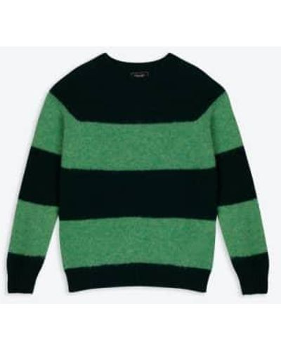Lowie Brushed Stripe Scottish Sweater S - Green