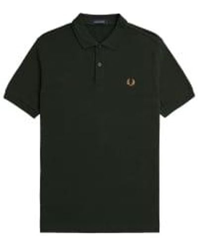 Fred Perry Slim Fit Plain Polo Night / Light Rust S - Black