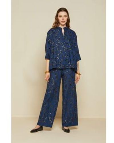 Ottod'Ame Sequinned Palazzo Pants Size 8 - Blue