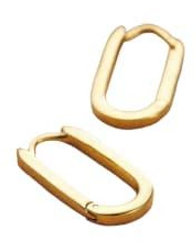 Posh Totty Designs Boucles d'oreilles créoles à maillons ovales charnières plaqué or 18 carats - Métallisé
