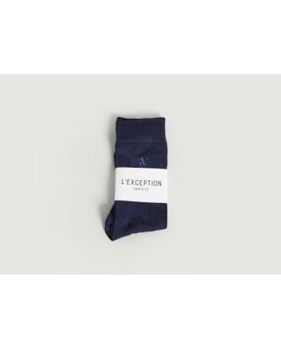 L'Exception Paris Embroidered Socks 42/46 - Blue