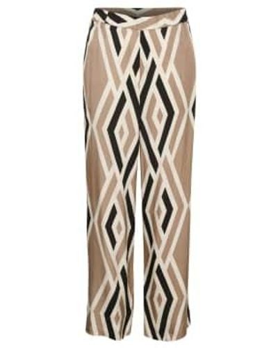 Inwear Nerrisalw Cream Beige Geometric Print Trouser Creambeige 34 - Metallizzato