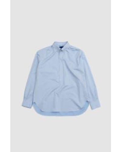 Document 60S Cotton Relaxed Button Down Shirt - Blu