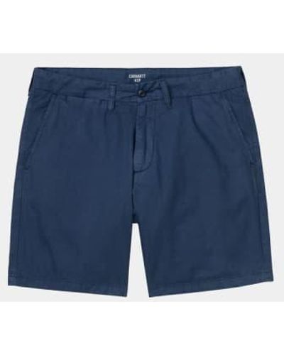 Carhartt John stückgefärbte shorts - Blau