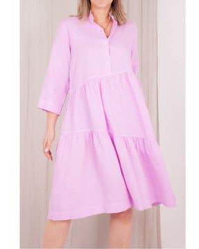 ROSSO35 Tiered Shirt Dress 8 - Pink