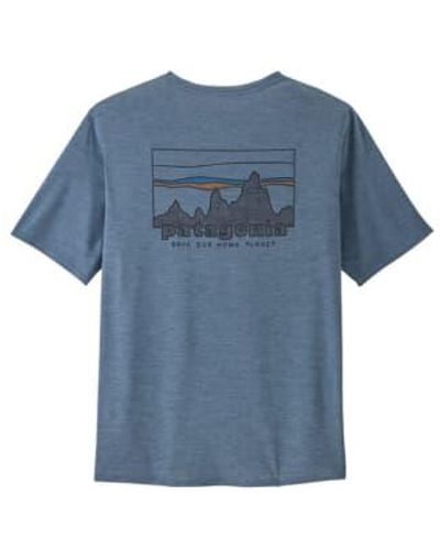 Patagonia T Shirt Capilene Cool Daily Graphic Uomo Skylineutility - Blu