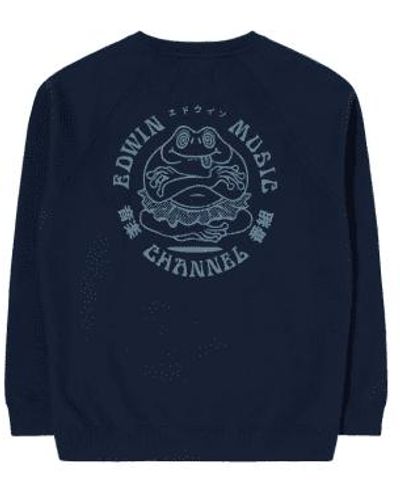 Edwin Music channel crew-hals-sweatshirt - Blau