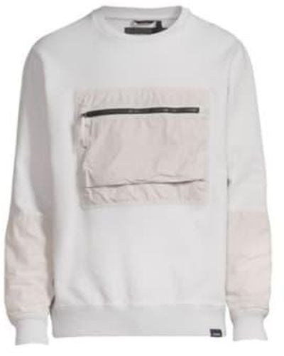 NEMEN Jynx poitrine poche sweat-shirt ultra gris clair - Blanc